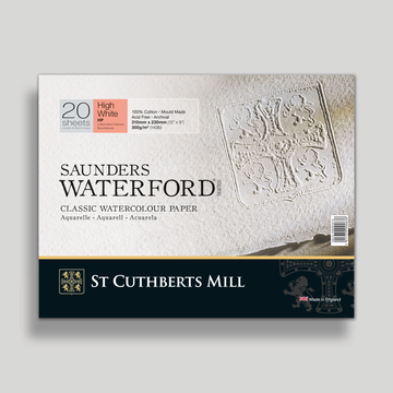 St. Cuthberts Saunders Waterford Hot pressed Extra Wit 300g 31x23cm 20 vel