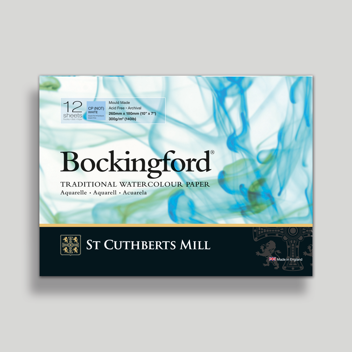 St. Cuthberts Bockingford Cold pressed Wit 300g 26x18cm 12 vel