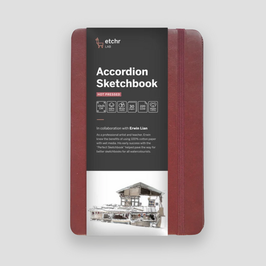 Etchr Sketchbook Accordion Medium 13x21cm Hot Pressed 220g