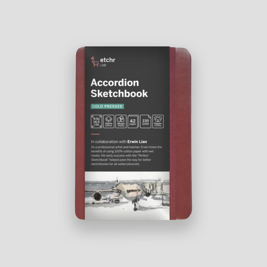Etchr Small Accordion Sketchbook Cold Pressed 9.5x14.5cm