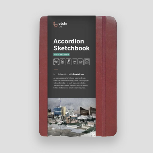 Etchr Sketchbook Accordion Medium 13x21cm Cold Pressed 230g
