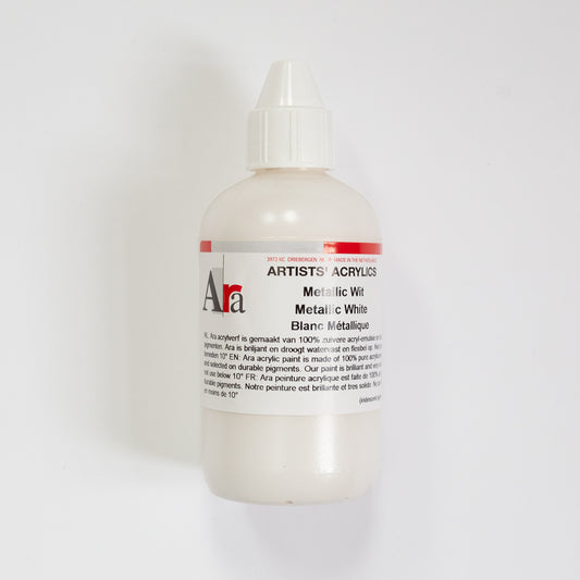 Ara Acrylic 250ml Metallic White