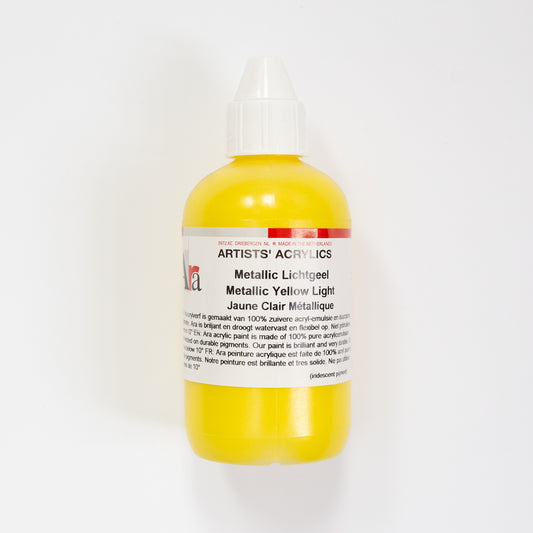 Ara Acrylic 250ml Metallic Yellow Light