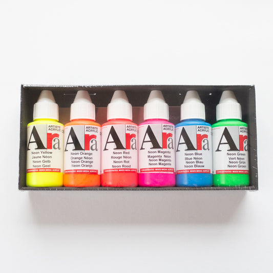 Ara Acrylic Neon Set with 6 Bottles 100ml