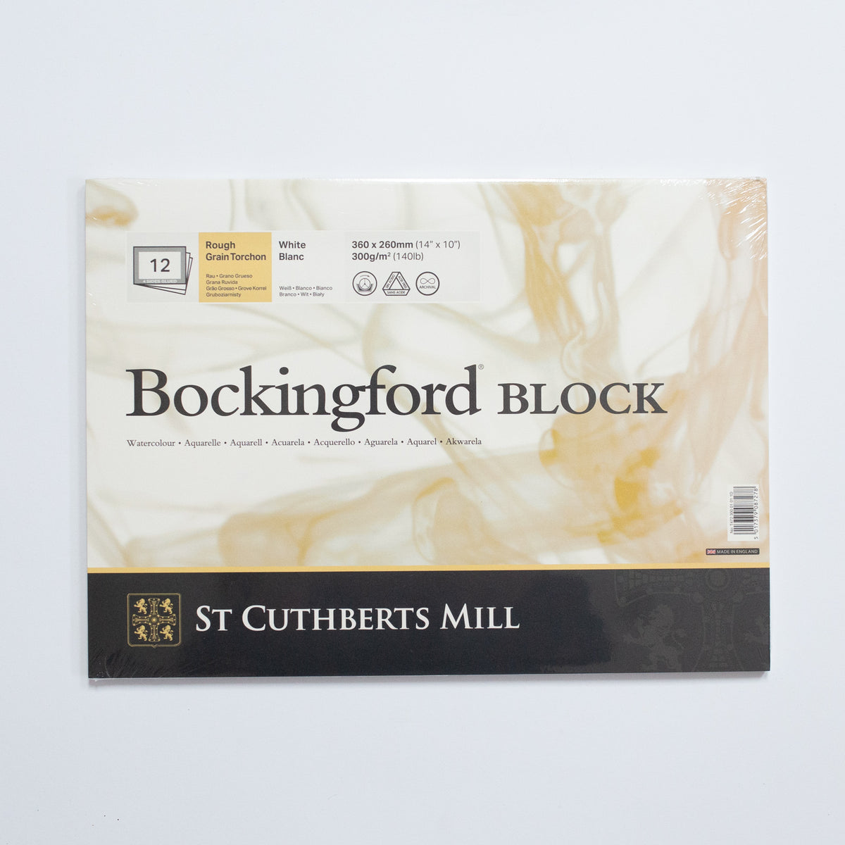 St. Cuthberts Bockingford Rough Wit 300g 36x26cm 12 vel 4 zijdig verlijmd