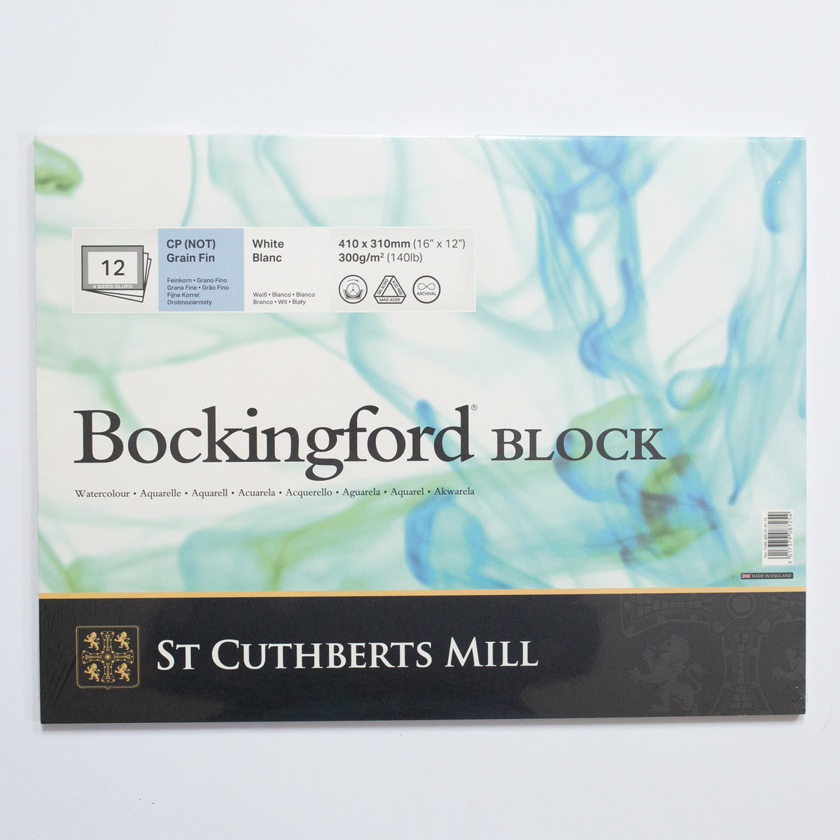 St. Cuthberts Bockingford Cold pressed Wit 300g 41x31cm 12 vel 4 zijdig verlijmd
