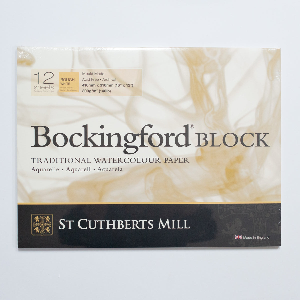 St. Cuthberts Bockingford Rough Wit 300g 41x31cm 12 vel 4 zijdig verlijmd