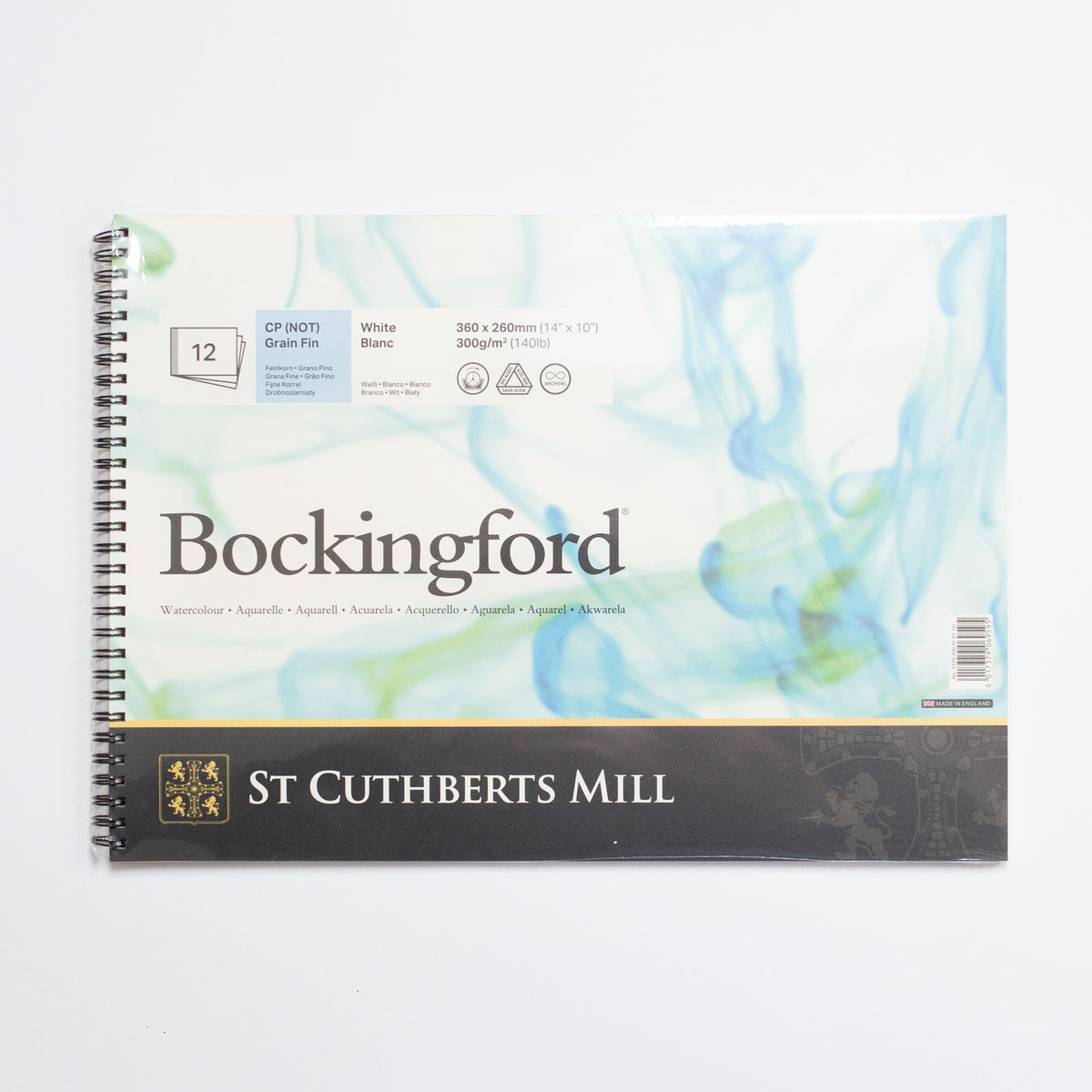 St. Cuthberts Bockingford Cold pressed Wit 300g 36x26cm 12 vel album