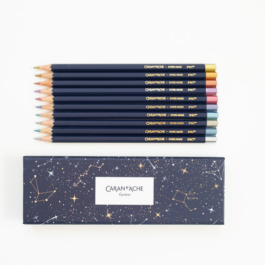 Caran d'Ache Cosmic Blue set 10 pencils