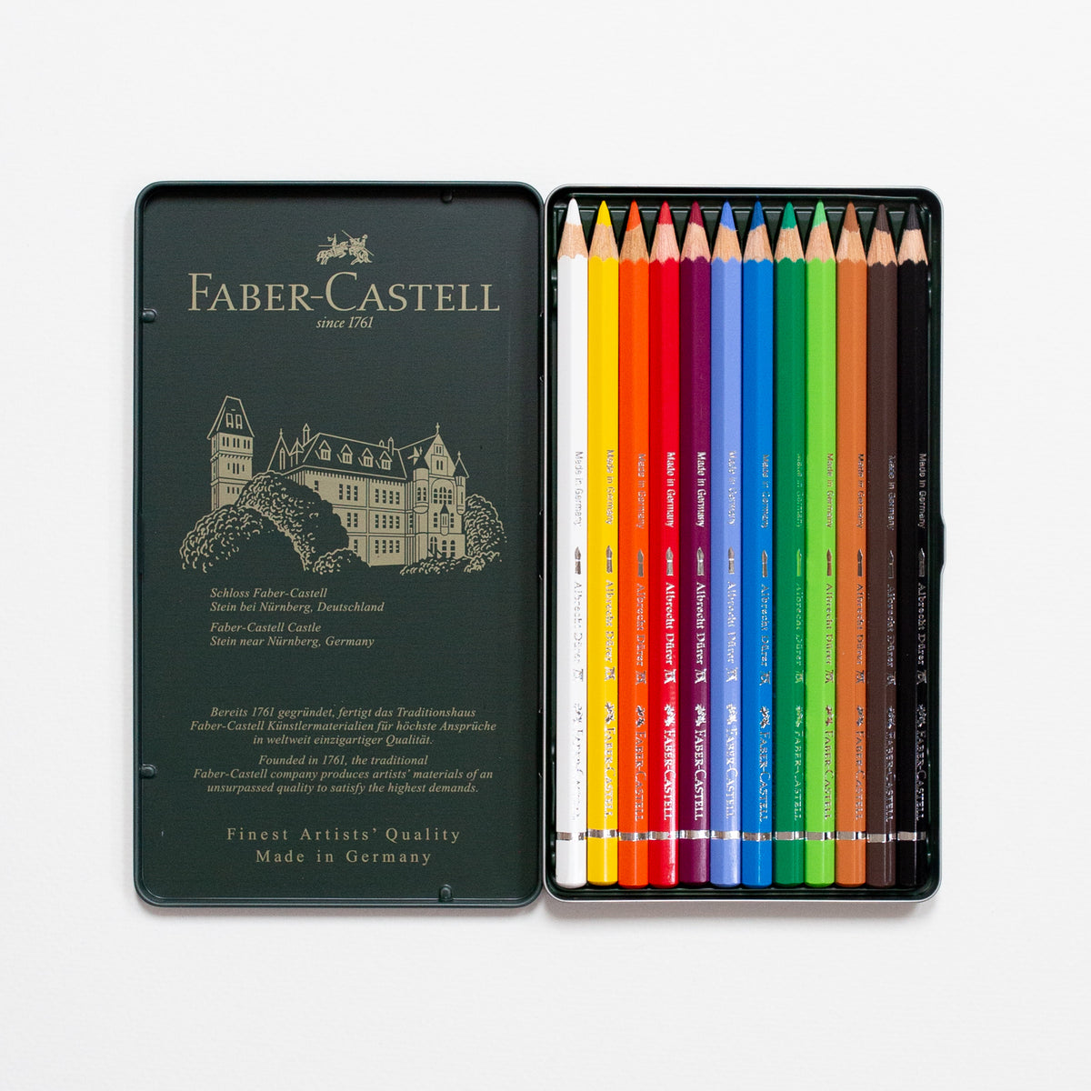 Faber-Castell Albrecht Dürer - Set 36 Matite Acquerellabili In Custodia Metallica Con Pennello D'Acqua E Astuccio Art&Graphic - 4