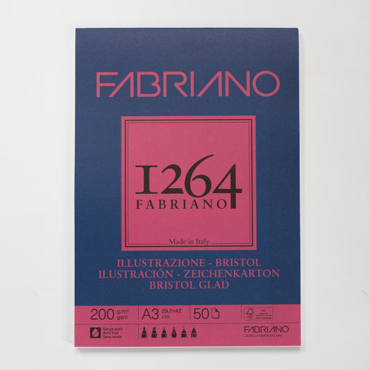 Fabriano 1264 bristolblok 50 vellen 200gr/m² 29,7x42cm (A3)