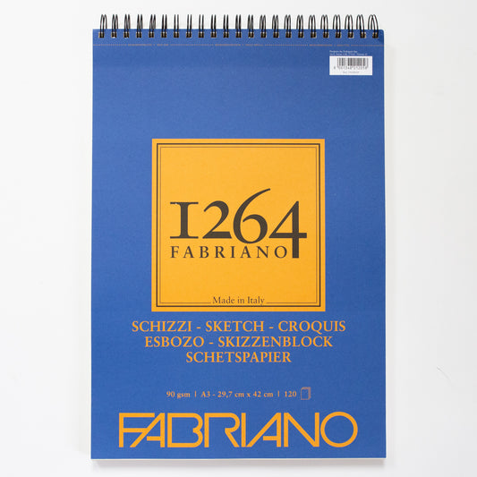 Fabriano 1264 schetsblok met spiraal 120 vellen 90gr/m² 29,7x42cm (A3)