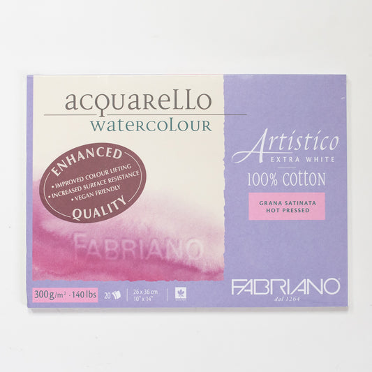 Fabriano Artistico Extra White 300gr 20 vellen 26x36cm Hot pressed