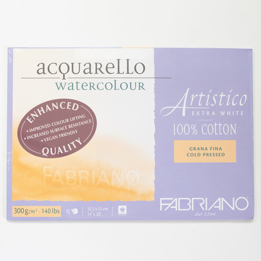 Fabriano Artistico Extra White 300gr 15 vellen 35,5x51cm Cold pressed