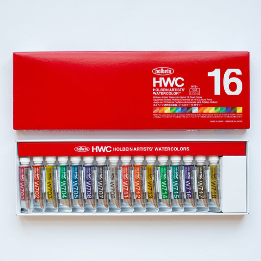 Holbein Artists' Watercolor set 16 Pearl Colors