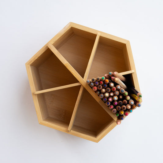 Meeden Bamboo Rotating Desk Organizer