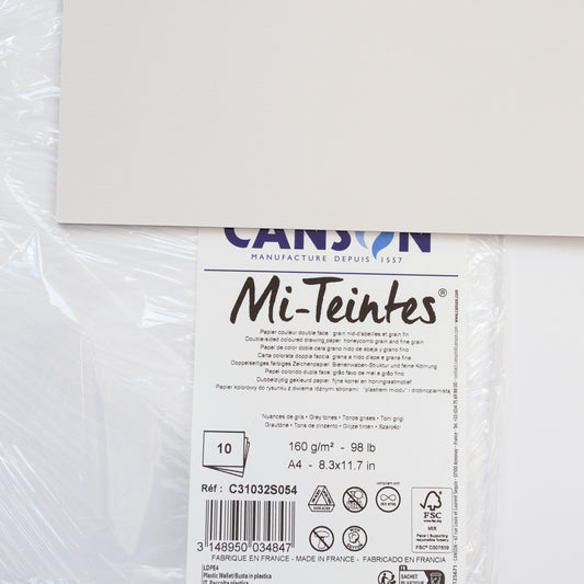 Canson Mi-Teintes® A4 160g Grijze tinten 10 vel