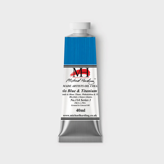 Michael Harding Oil paint 40ml 114 Phthalocyanine Blue & Titanium White S1