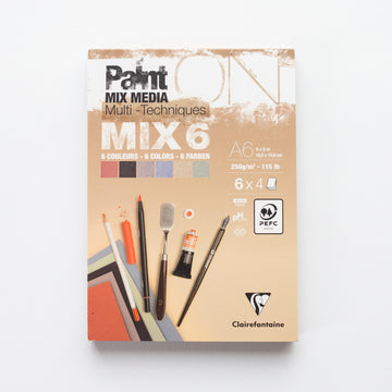 Paint’ON Mixed Media 250g Mix 6 kleuren A6 24 vellen