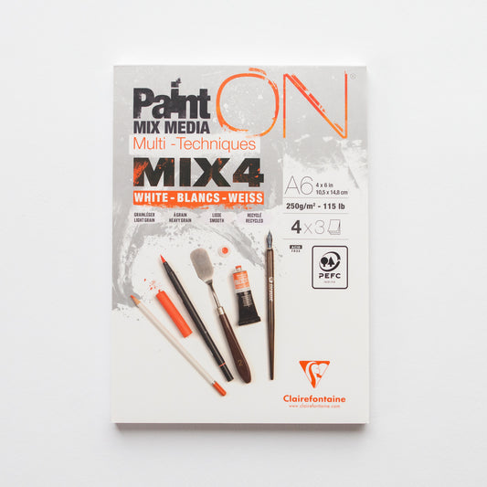 Paint’ON Mixed Media 250g Mix 4 soorten Wit A6 12 vellen