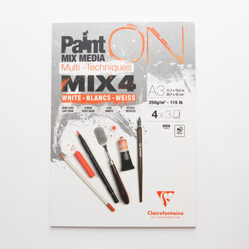 Paint’ON Mixed Media 250g Mix 4 soorten Wit A3 12 vellen