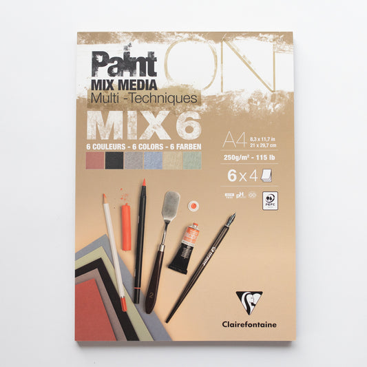 Paint’ON Mixed Media 250g Mix 6 kleuren A4 24 vellen