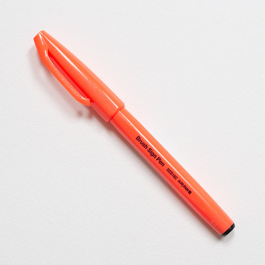 Pentel Touch Brush Sign Fluorescent Red