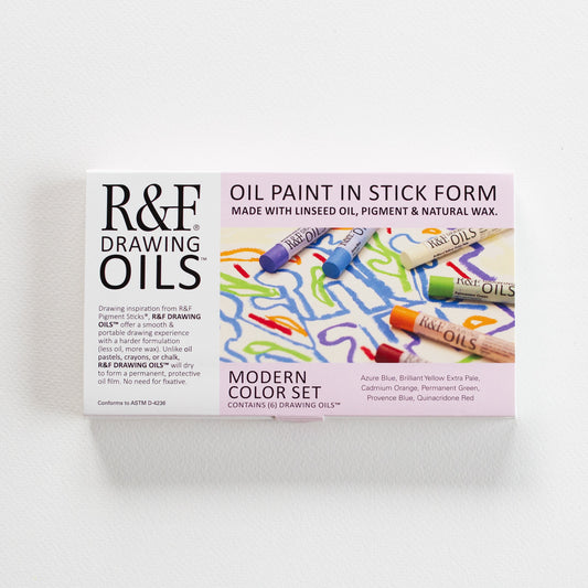 R&F Drawing Oils 12ml Modern Color Set with 6 Sticks