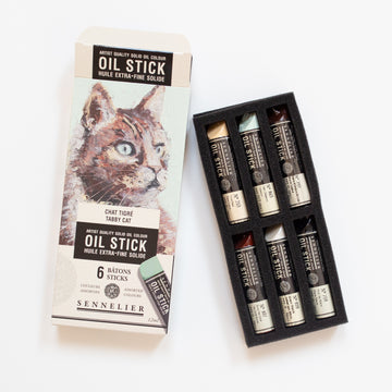 Sennelier Oil stick set 6 mini Tabby Cat