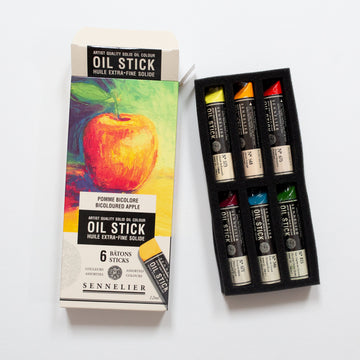 Sennelier Oil stick set 6 mini Bicoloured Apple