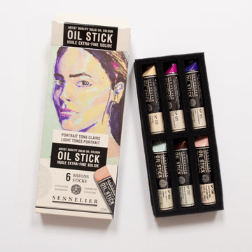 Sennelier Oil stick set 6 mini Light tones portrait