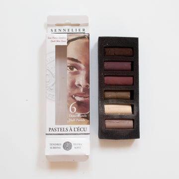 Sennelier soft pastels 'A l'écu' set 6 half pastel Dark Skin Tones