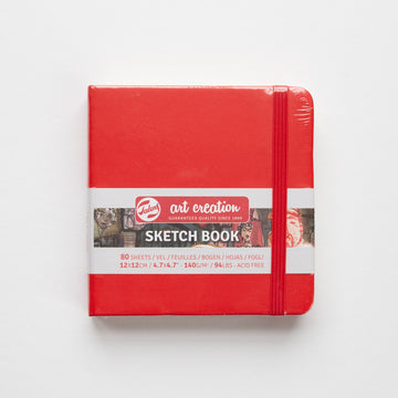 Talens Schetsboek Rood 12x12 cm 140g