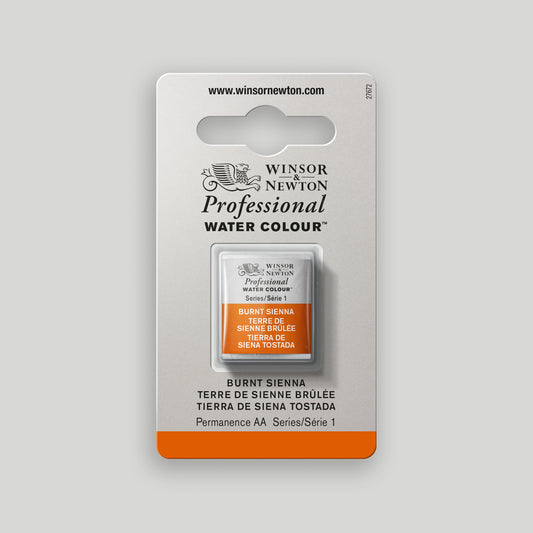 Winsor &amp; Newton Professional Water Color half pan Burnt Sienna 1