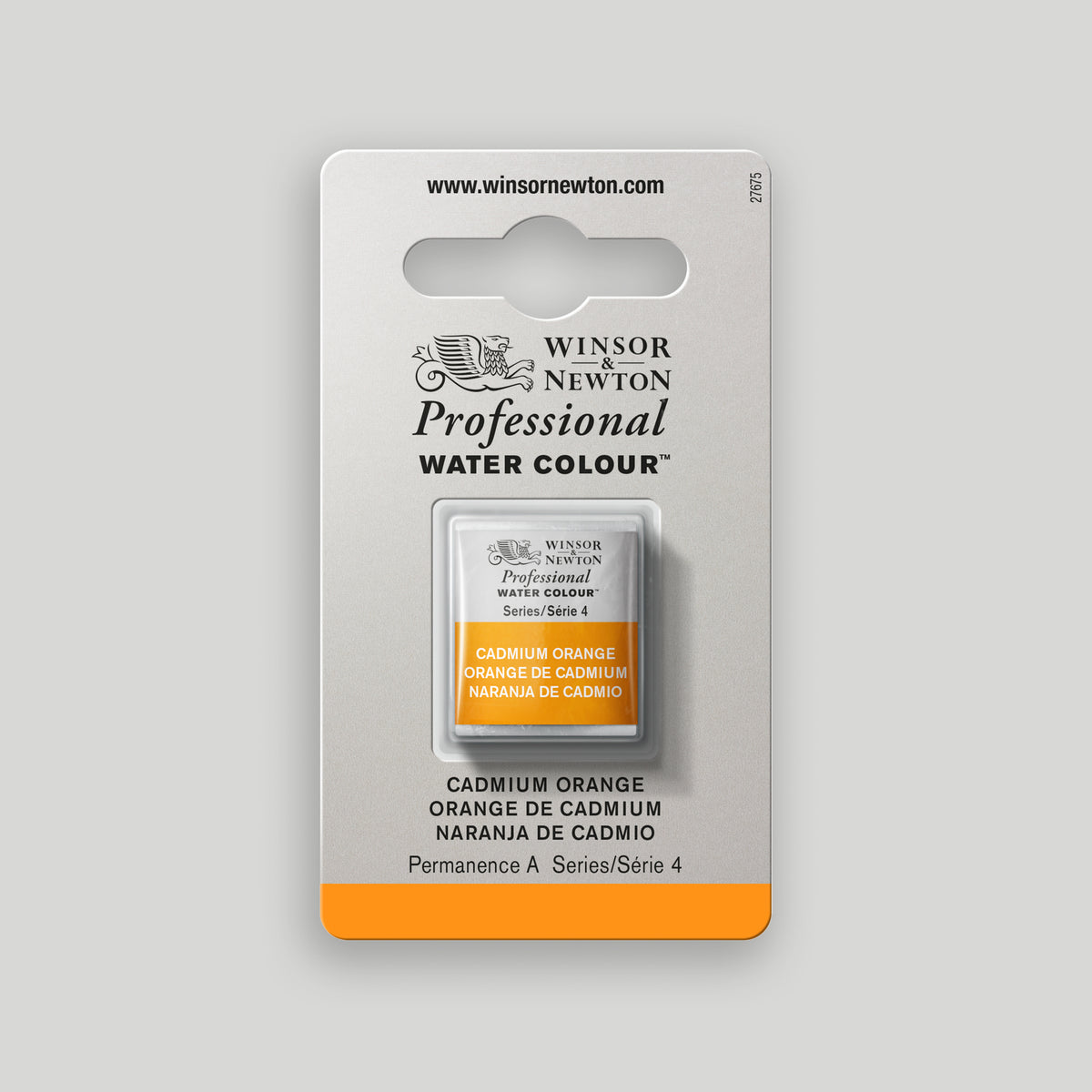 Winsor &amp; Newton Professional Water Color half pan Cadmium Orange 4