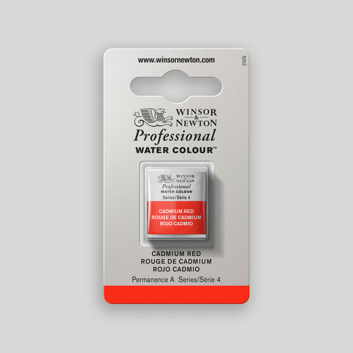 Winsor &amp; Newton Professional Water Color half pan Cadmium Red 4