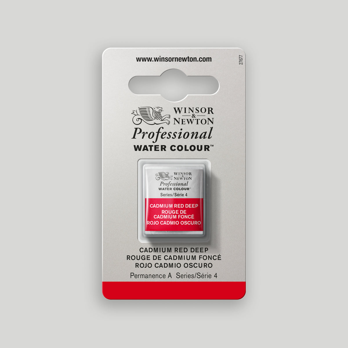 Winsor &amp; Newton Professional Water Color half pan Cadmium Red Deep 4
