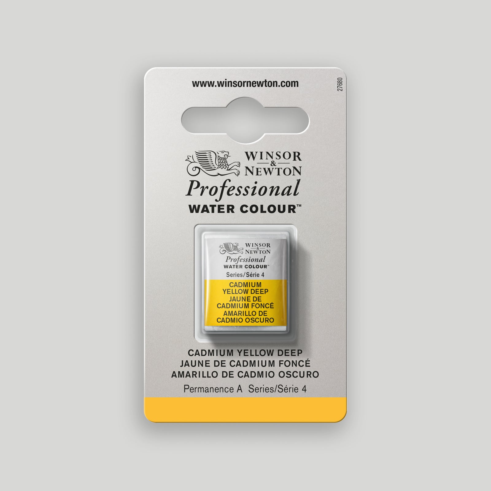 Winsor & Newton Professional Water Colour half pan Cadmium Yellow Deep 4