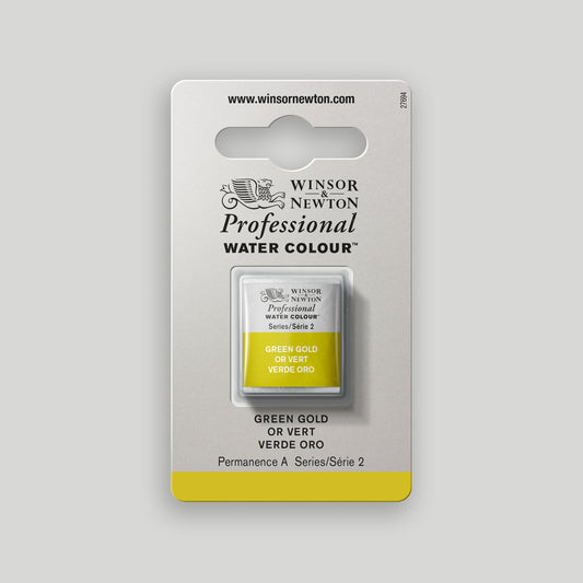 Winsor & Newton Professional Water Colour half pan Green Gold 2