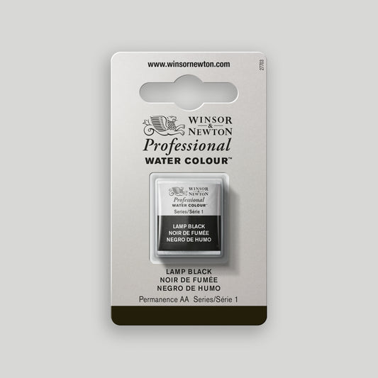 Winsor &amp; Newton Professional Water Color half pan Lamp Black 1