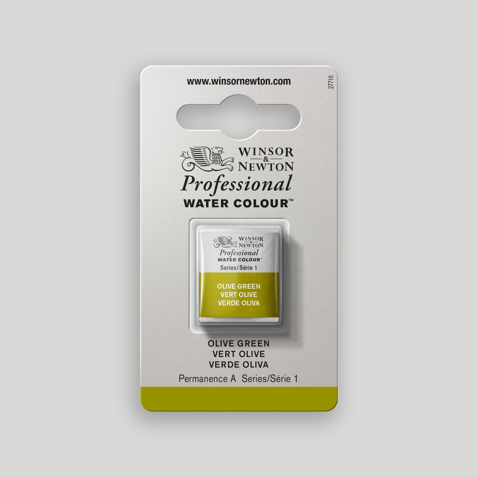 Winsor & Newton Professional Water Colour half pan Olive Green 1
