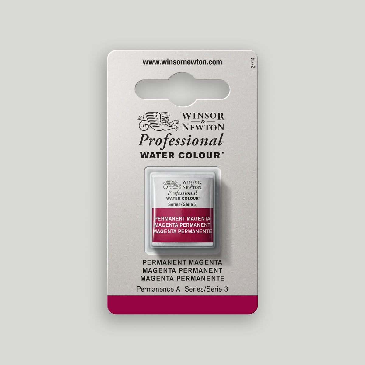 Winsor & Newton Professional Water Colour half pan Permanent Magenta 3