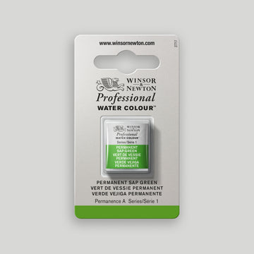 Winsor & Newton Professional Water Colour half pan Permanent Sap Green 3