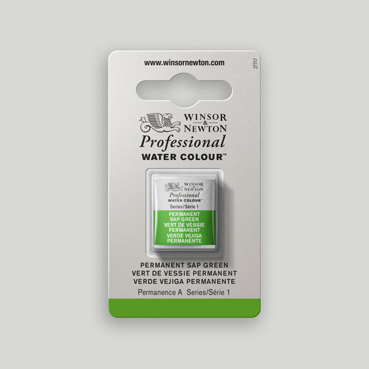 Winsor &amp; Newton Professional Water Color half pan Permanent Sap Green 3