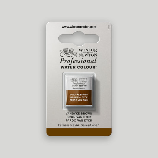 Winsor &amp; Newton Professional Water Color half pan Vandyke Brown 1