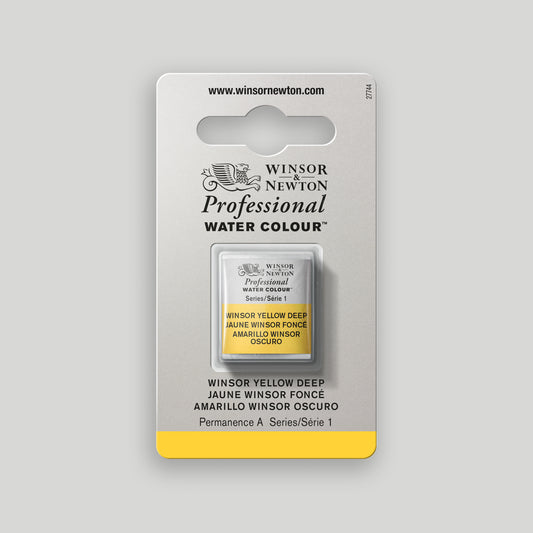 Winsor &amp; Newton Professional Water Color half pan Winsor Yellow Deep 1