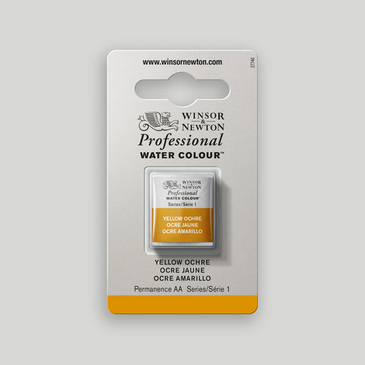 Winsor &amp; Newton Professionelle Wasserfarbe, halbe Näpfchen, Gelber Ocker 1