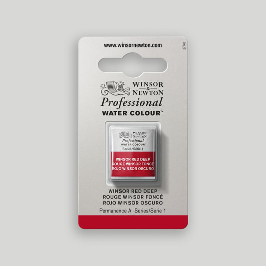 Winsor & Newton Professional Water Colour half pan Winsor Red Deep 1