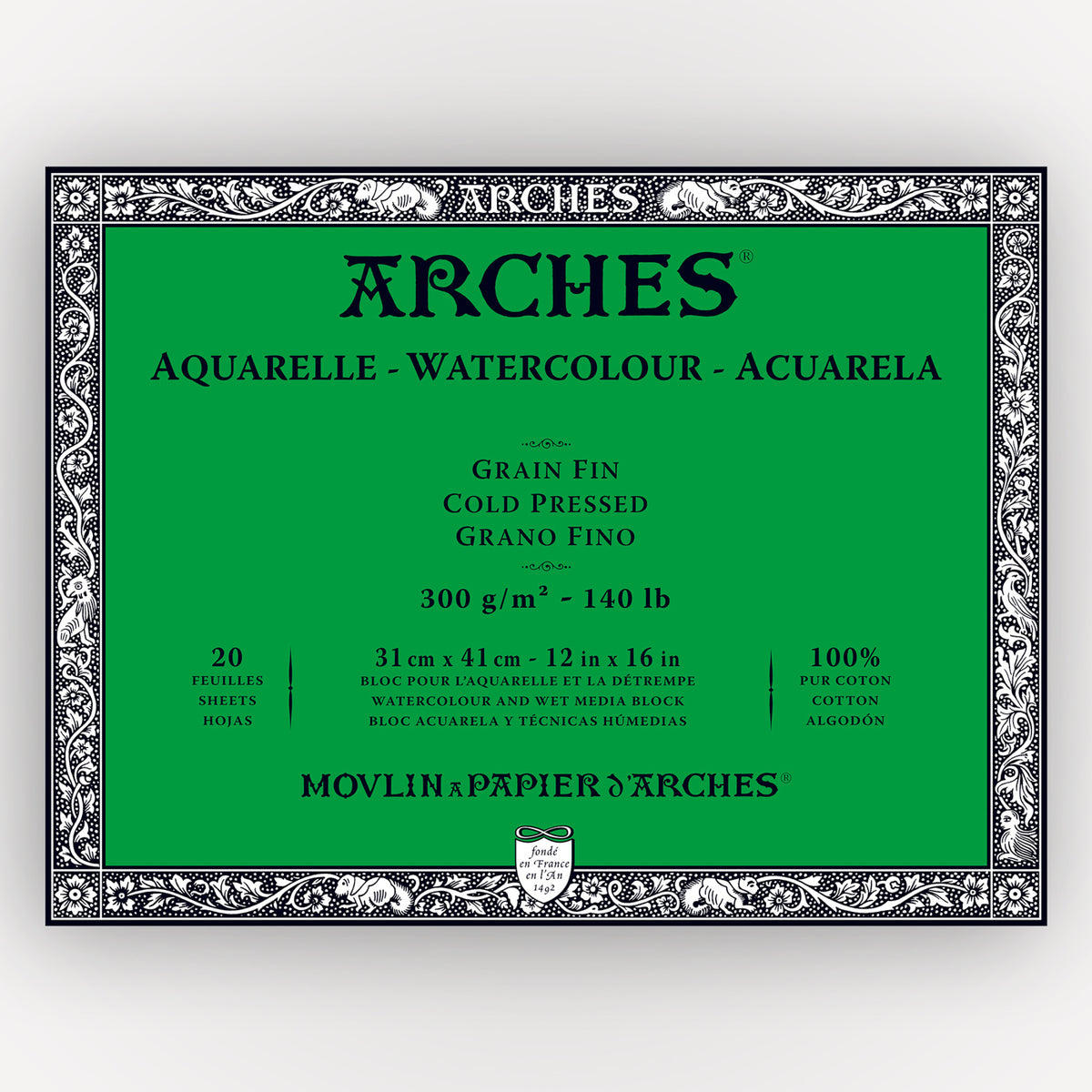 Arches Cold Pressed 300gms 20 sheets 31 x 41 cm