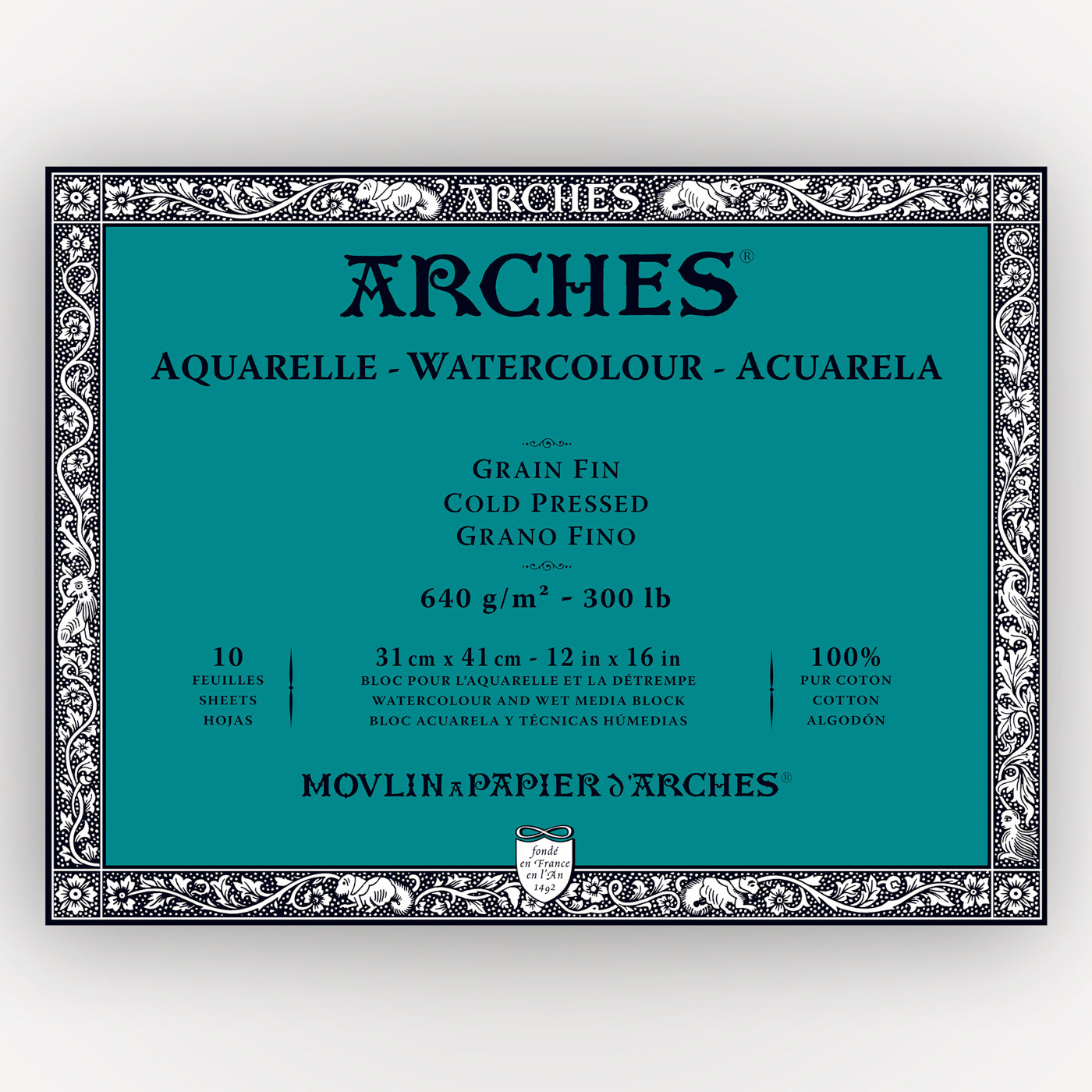 Arches Cold Pressed 640gms 10 sheets 31 x 41 cm